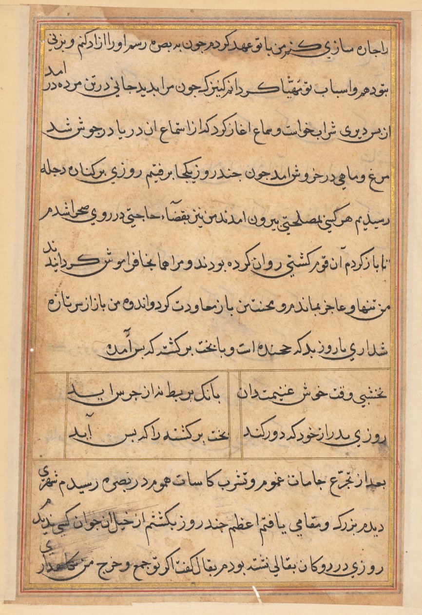 Page des Contes du Perroquet (Tuti-nama) : page de texte - Unknown artist