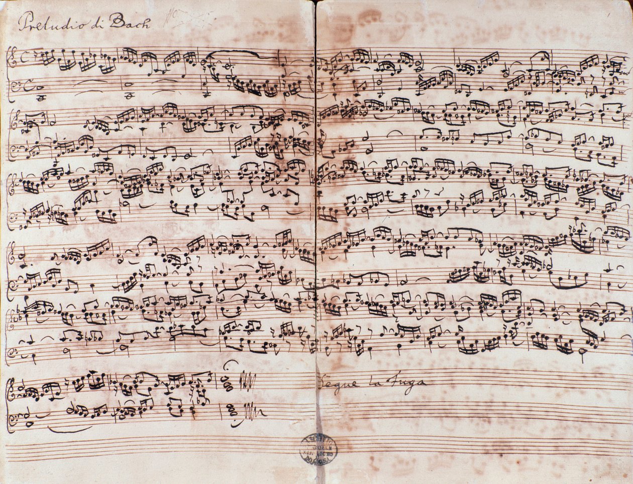 Page de Prélude en C dans Le Clavier bien tempéré par Johann Sebastian Bach - Unknown artist