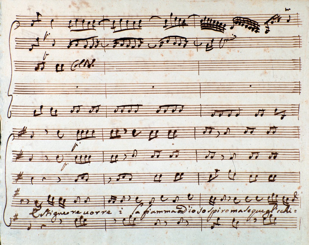 Page de la partition musicale de Estinguere vorrei aria dans Griselda, opéra d