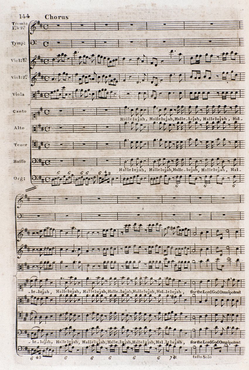 Page de la partition du chœur « Hallelujah » dans 