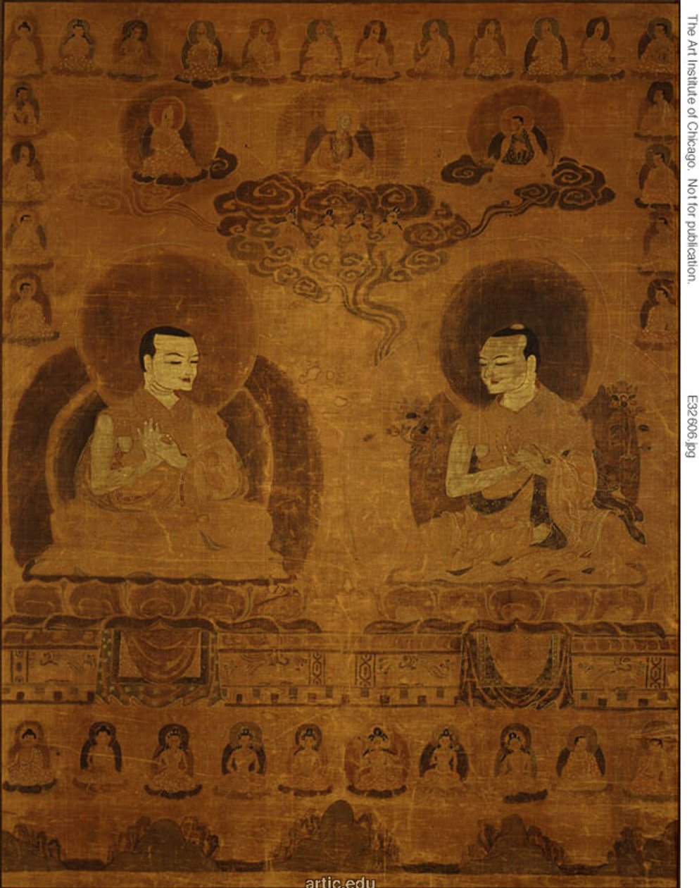 Bannière peinte (Thangka) des enseignants de la lignée Sakyapa - Unknown artist