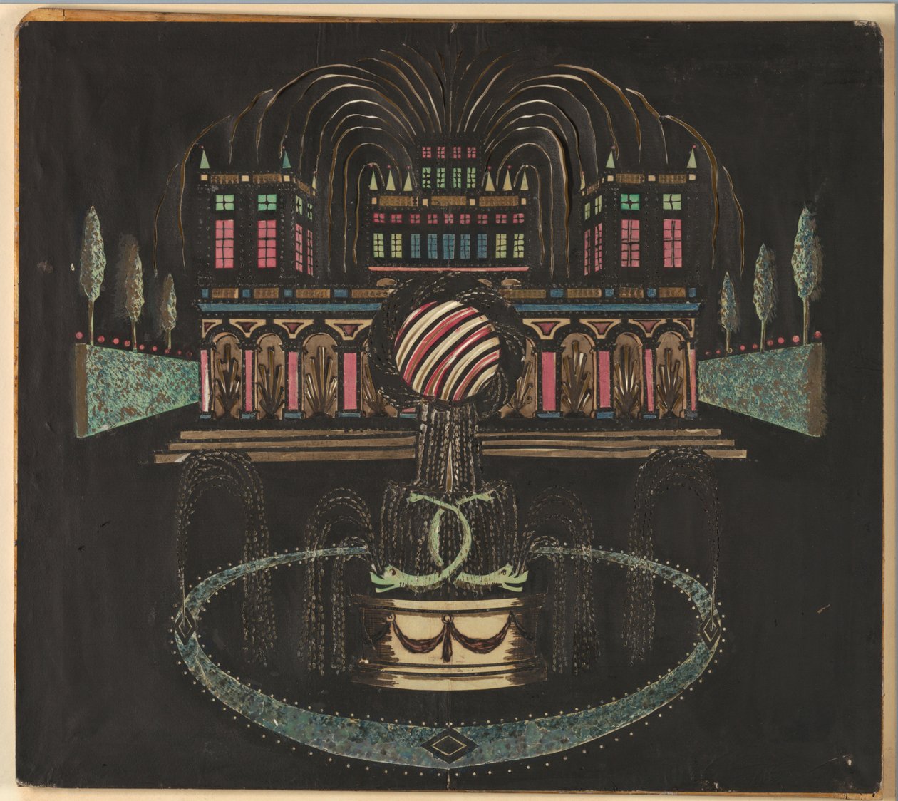 Palais et fontaine - Unknown artist