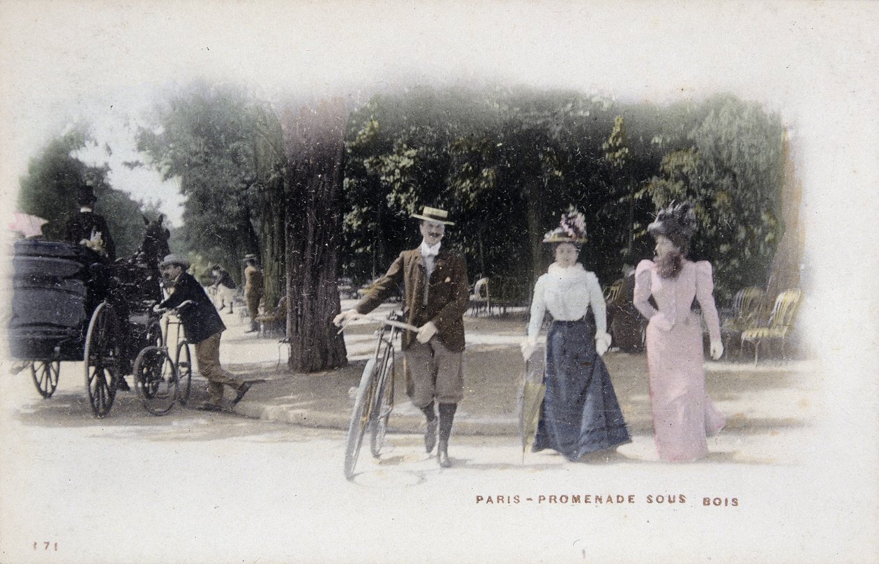 Paris, promenade sous bois - carte postale, fin 19e siècle - Unknown artist