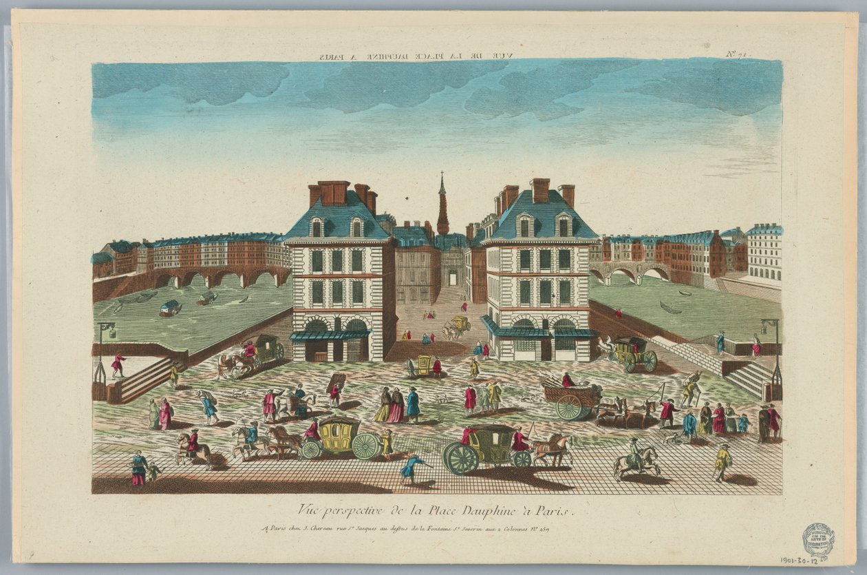 Théâtre optique, Vue Perspective de la Place Dauphine à Paris, No. 71 - Unknown artist