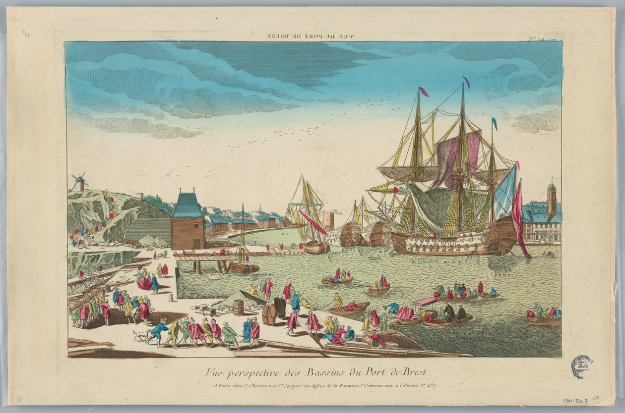 Peep-show, Vue Perspective des Bassins du Port de Brest, No. 24 - Unknown artist