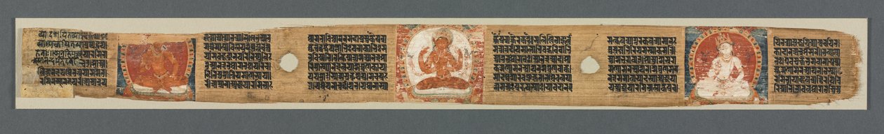 Perfection de la sagesse en huit mille lignes : Ashtasahasrika Prajnaparamita : Feuille décorée (recto) - Unknown artist