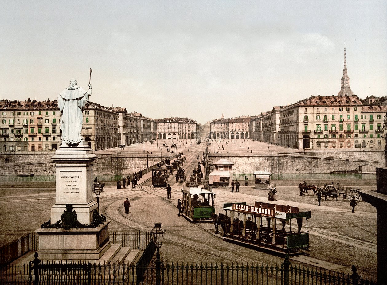 Piazza Vittorio Emanuele à Turin, Italie en 1890 - Unknown artist