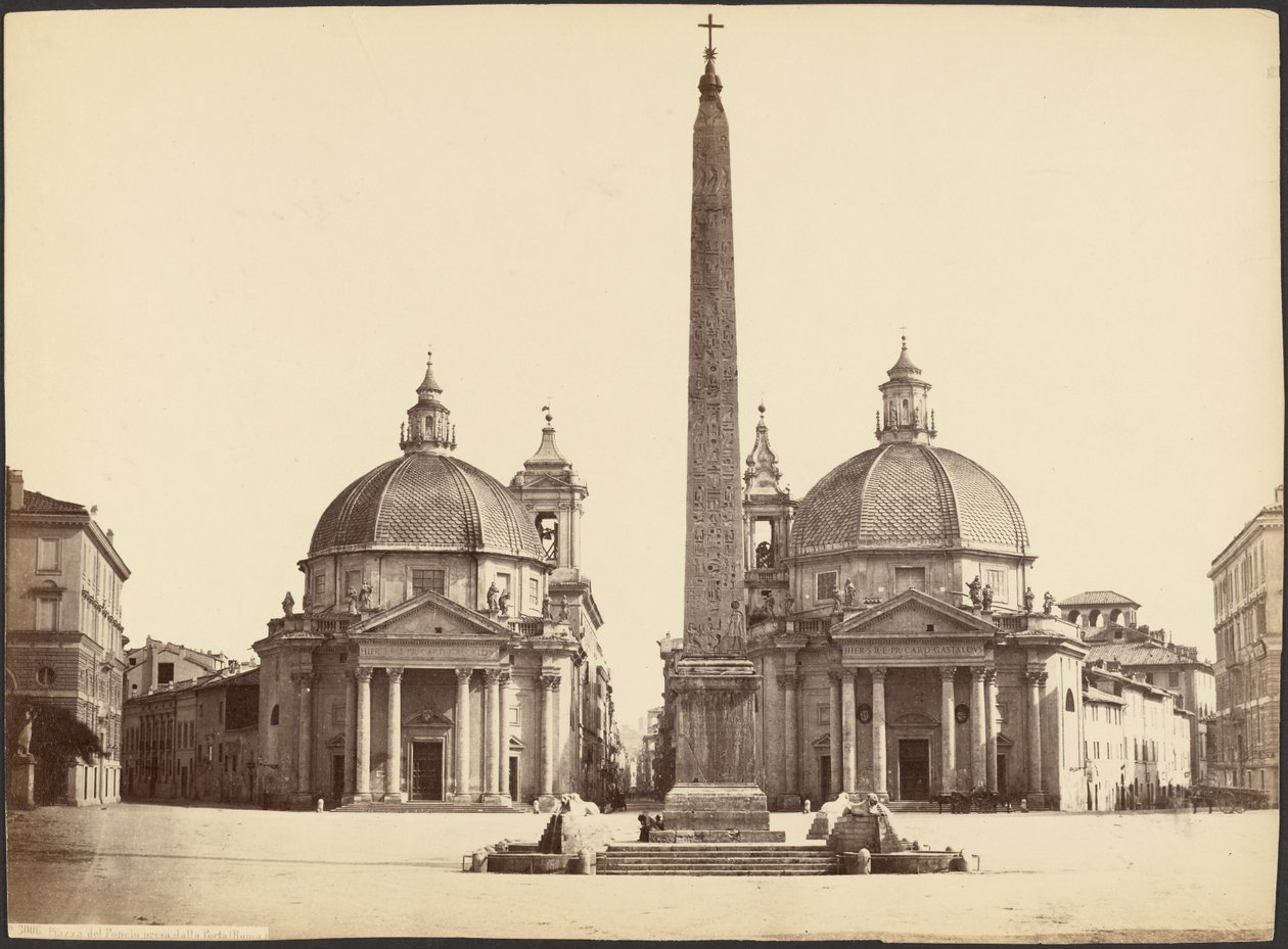 Piazza del Popolo vue de la porte (Rome) - Unknown artist