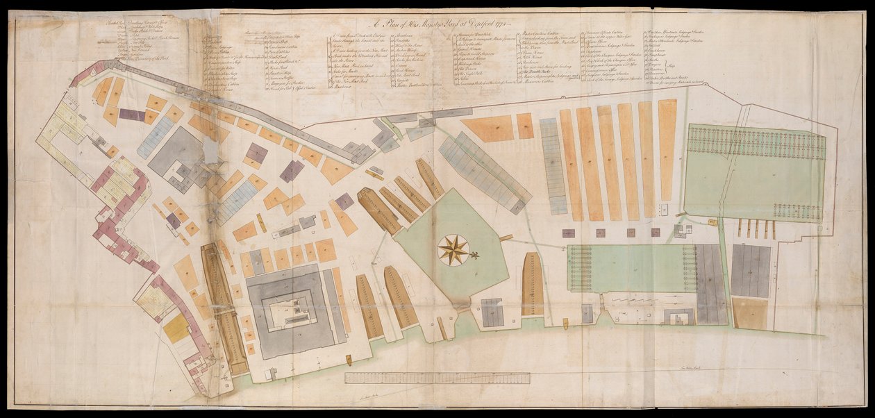 Plan du chantier naval de Deptford - Unknown artist