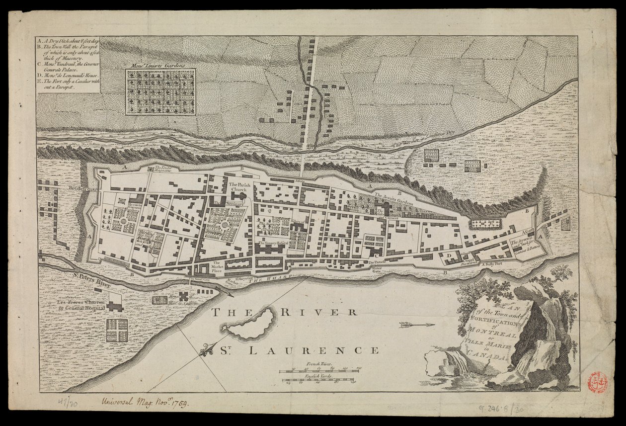 Plan de la ville et des fortifications de Montréal ou Villa Marie au Canada - Unknown artist