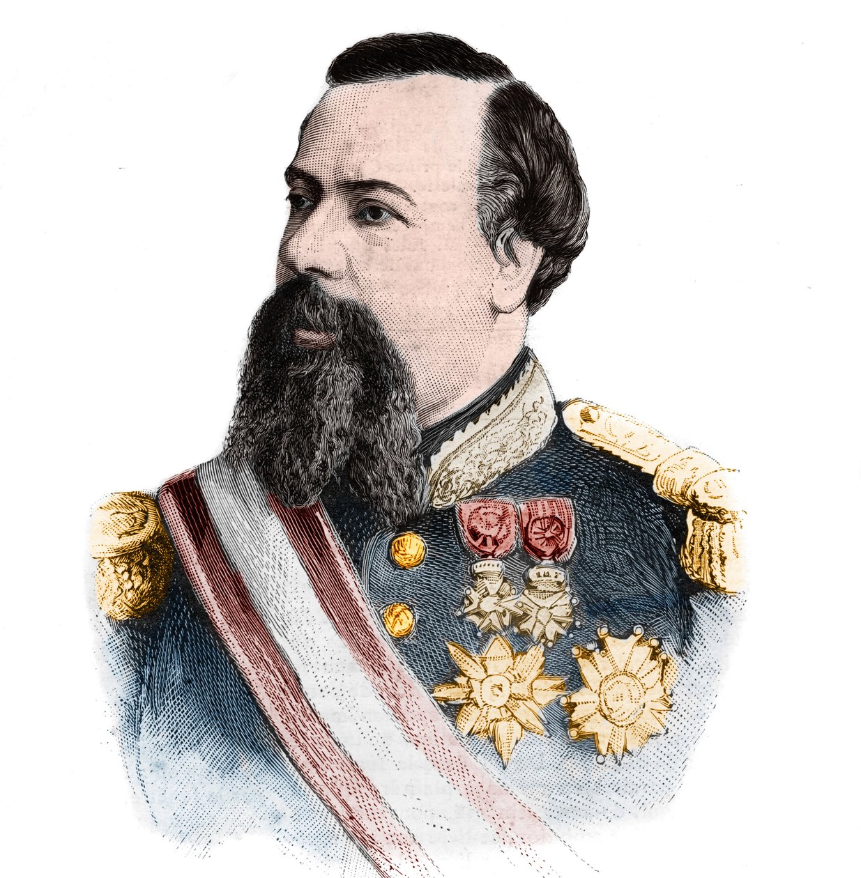 Portrait de Charles III Grimaldi (1818-1889), Prince de Monaco (1856-1889). dans « Le Monde Illustré» du 21 septembre 1889. - Unknown artist