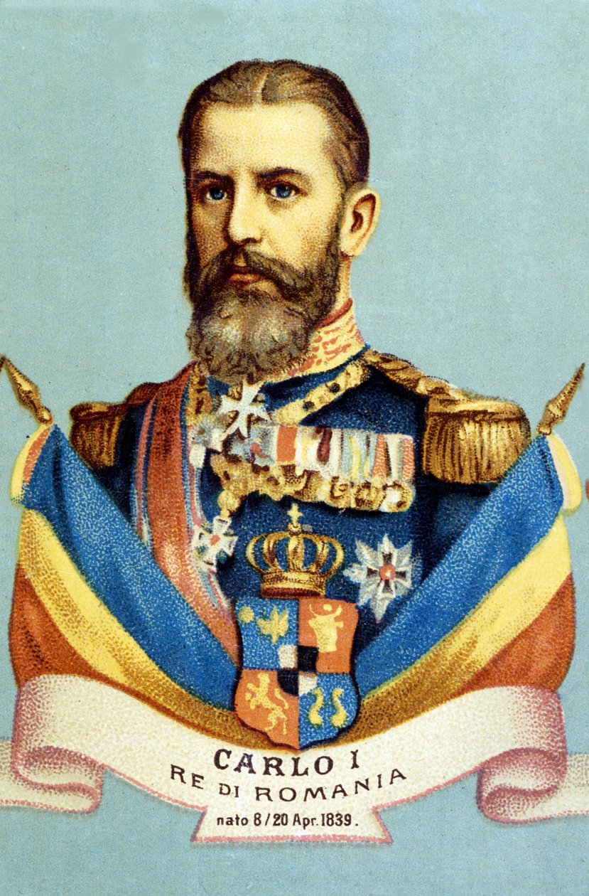 Portrait de Charles I (Carol I) (1839-1914), roi de Roumanie. Chromolithographie du XIXe siècle - Unknown artist