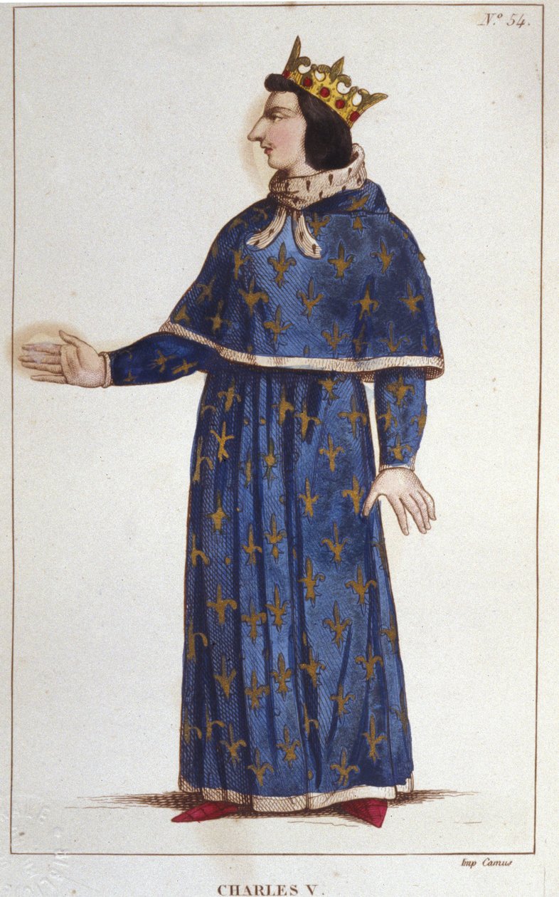 Portrait de Charles V le Sage (1338 - 1380). Gravure de 1830 - Unknown artist