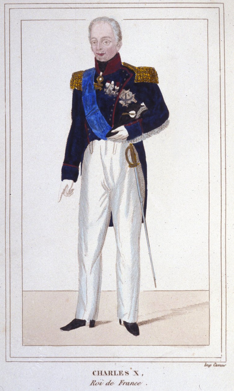 Portrait de Charles X, roi de France (1757 - 1836) gravure de 1830 - Unknown artist