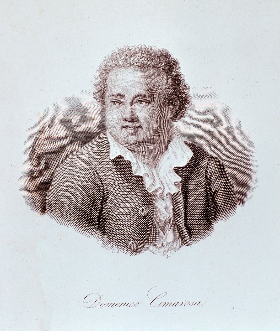 Portrait de Domenico Cimarosa (1749-1801) compositeur italien Gravure. XVIIIe siècle. Milan, bibliothèque du conservatoire - Unknown artist