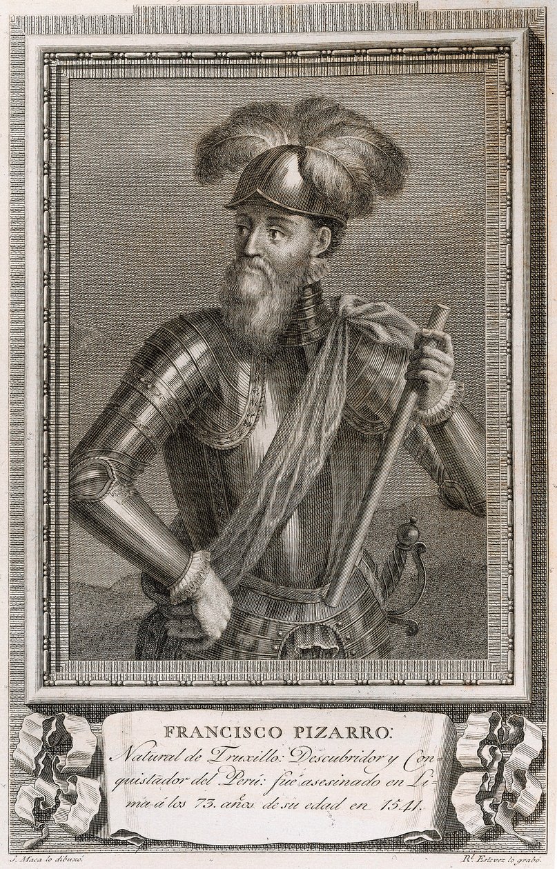 Portrait de Francisco Pizarro (gravure) - Unknown artist