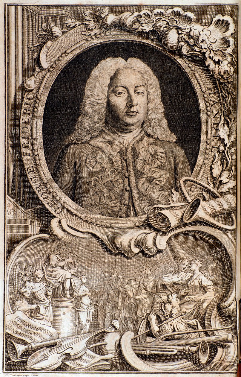 Portrait de Georg Friedrich Haendel (ou Handel) (1685-1759) Frontispice de « Le festin d