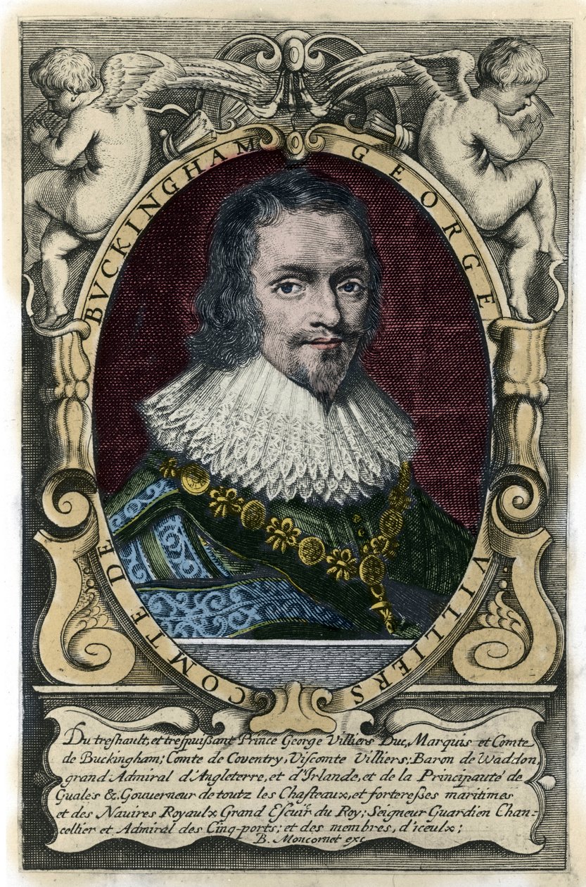 Portrait de George Villiers (1592-1628) Duc de Buckingham. Gravure du 17e siècle - Unknown artist