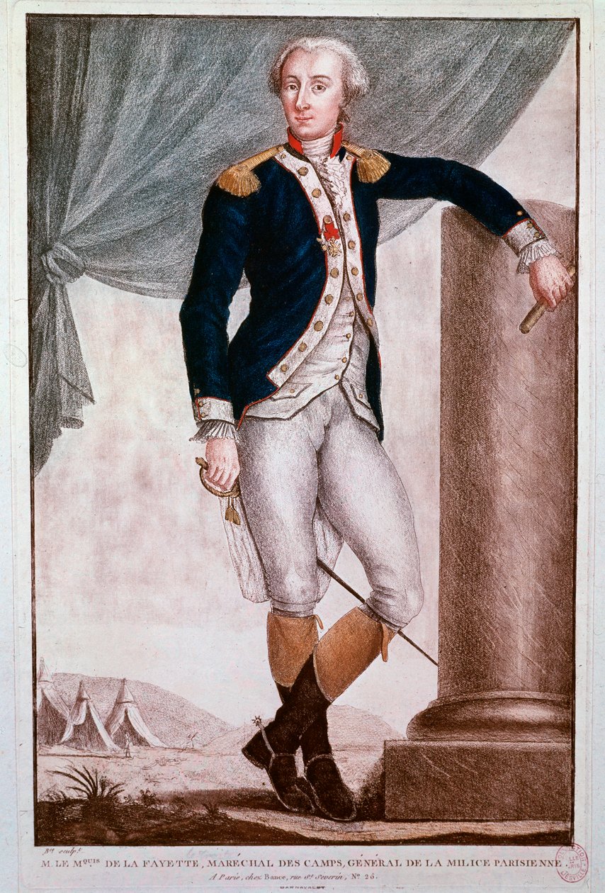 Portrait de Gilbert du Motier, Marquis de Lafayette (gravure) - Unknown artist