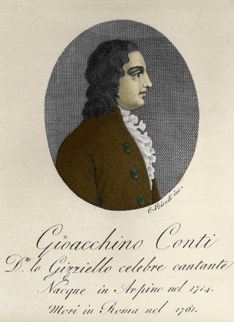 Portrait de Gioacchino Conti, dit Gizziello (1714-1761) (Castrat) (Castrato) l
