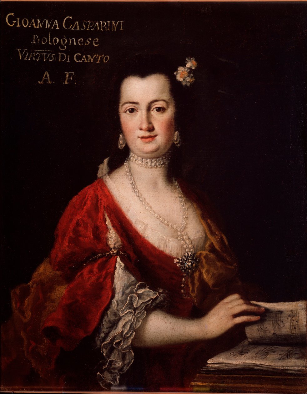 Portrait de Giovanna Gasparini (1717-?) chanteuse italienne Peinture anonyme. XVIIIe siècle. Bologna, civico museo bibliografico musicale - Unknown artist