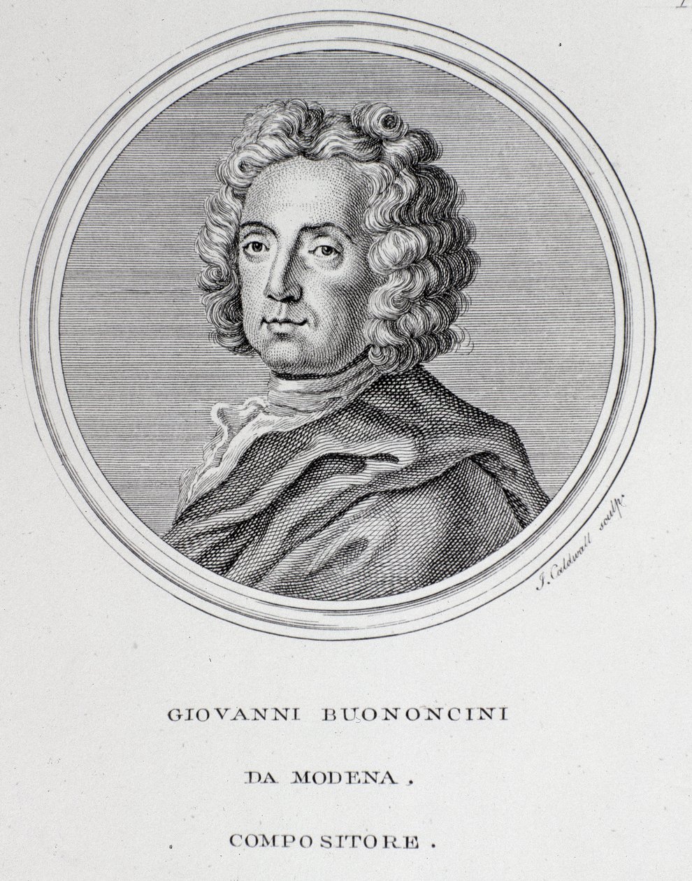 Portrait du compositeur et violoncelliste baroque italien Giovanni Battista Bononcini - Unknown artist