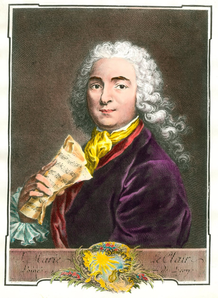 Portrait de Jean Marie Leclair (1697-1764) musicien, compositeur et maître de ballet de la chambre du roi. Gravure du 18ème siècle. Collection privée - Unknown artist
