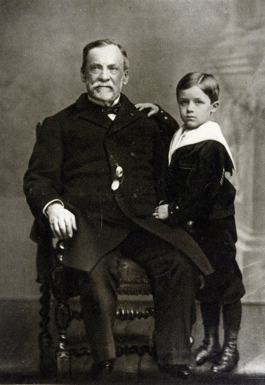 Portrait de Louis Pasteur (1822 - 1895) et de son petit-fils Louis Pasteur Vallery-Radot en 1893 - Unknown artist