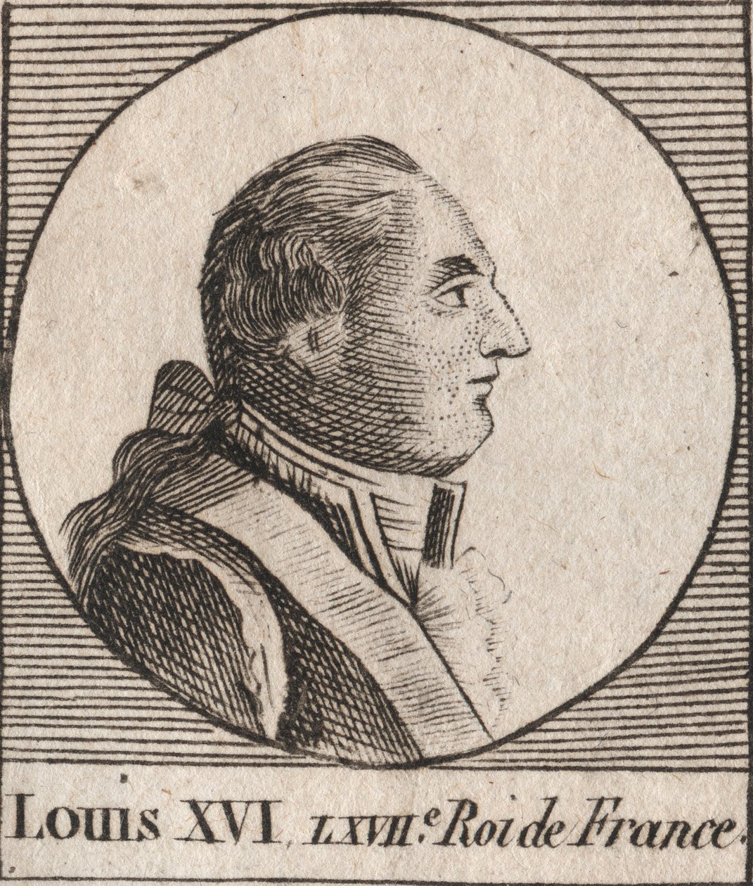 Portrait de Louis XVI (1754-1793), roi de France de 1774 à 1791, puis roi des Français de 1791 à 1792 - gravure de « Instruction sur l