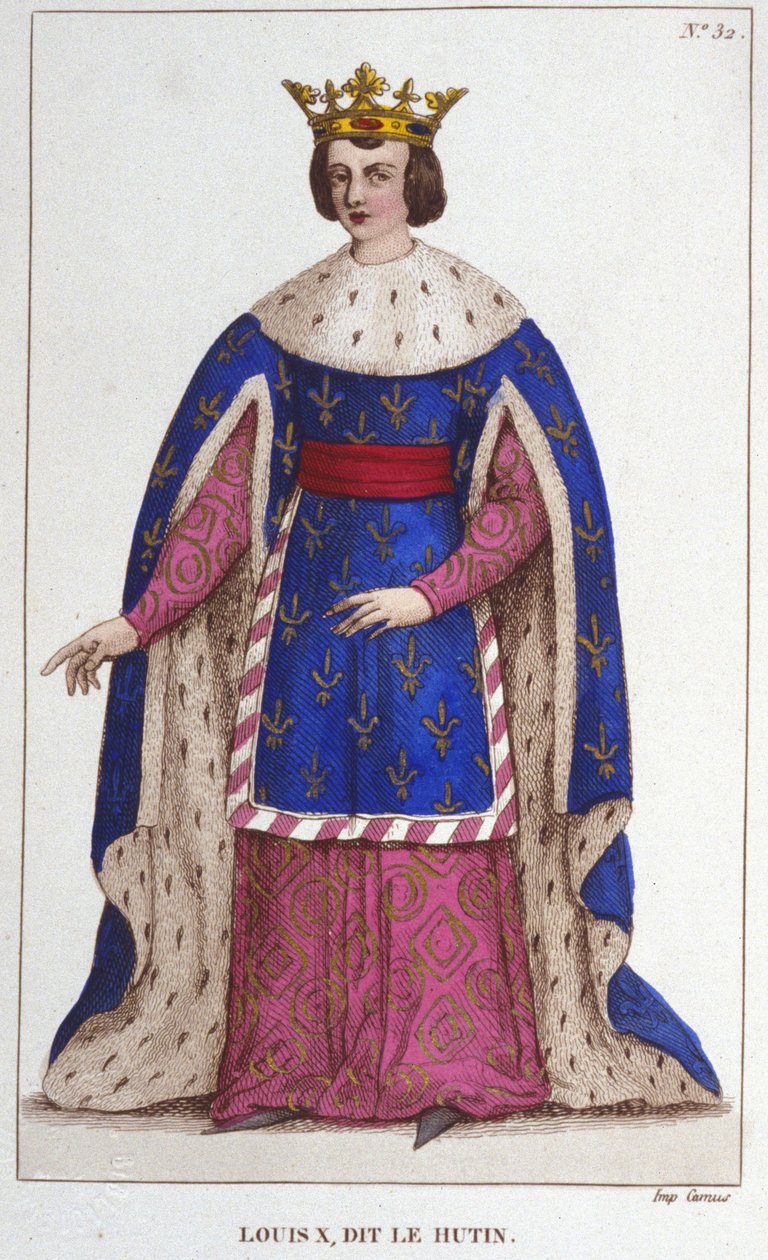 Portrait de Louis X le Hutin (1289 - 1316), Roi de France gravure de 1830 - Unknown artist