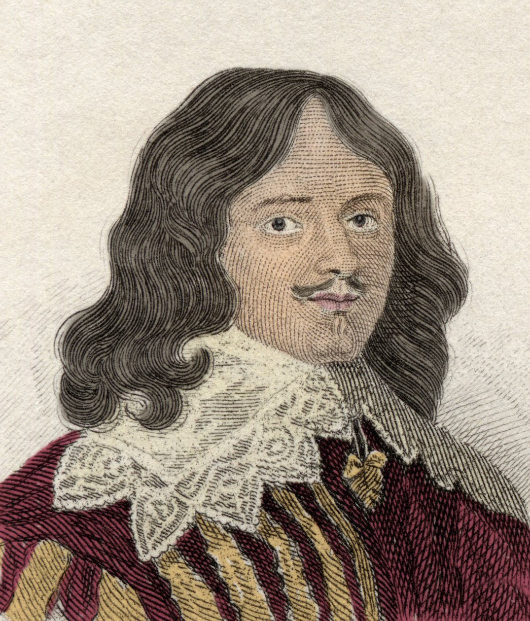 Portrait de Lucius Cary (vers 1610-1643), 2e vicomte Falkland, homme politique, militaire et écrivain anglais. Gravure du 19ème siècle - Unknown artist