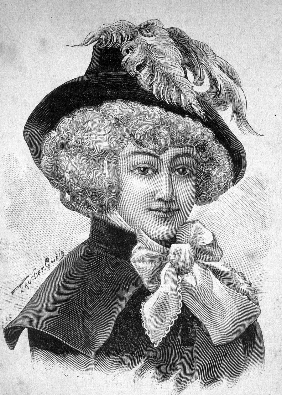 Portrait de Mademoiselle de Fontenay ou Teresa (Theresa ou Terezia) Cabarrus, dite Madame Tallien (Talien), princesse de Caraman Chimay (1773 - 1835) - dans « Les Contemporains », n.d. fin 19e siècle - Unknown artist