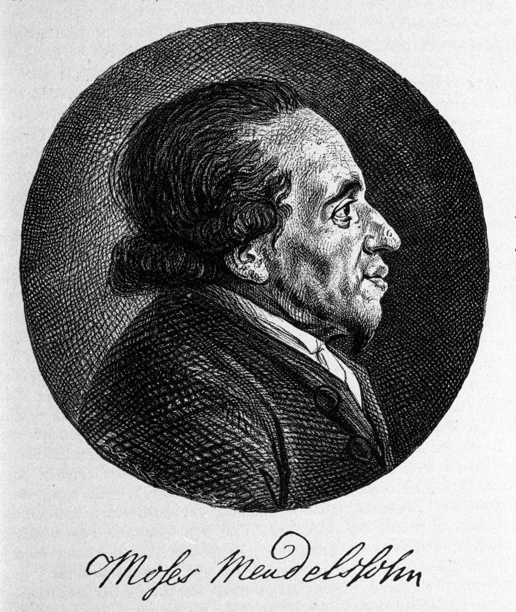 Portrait de Moïse Mendelssohn (1729 - 1786), philosophe et véritable fondateur du judaïsme moderne. Grand-père du musicien Felix Mendelssohn. - Unknown artist