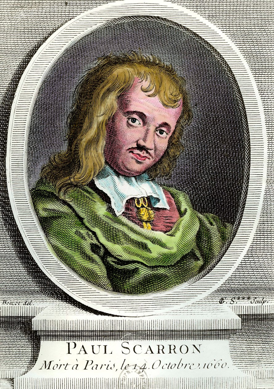 Portrait de Paul Scarron, écrivain français. Gravure du 17ème siècle - Unknown artist