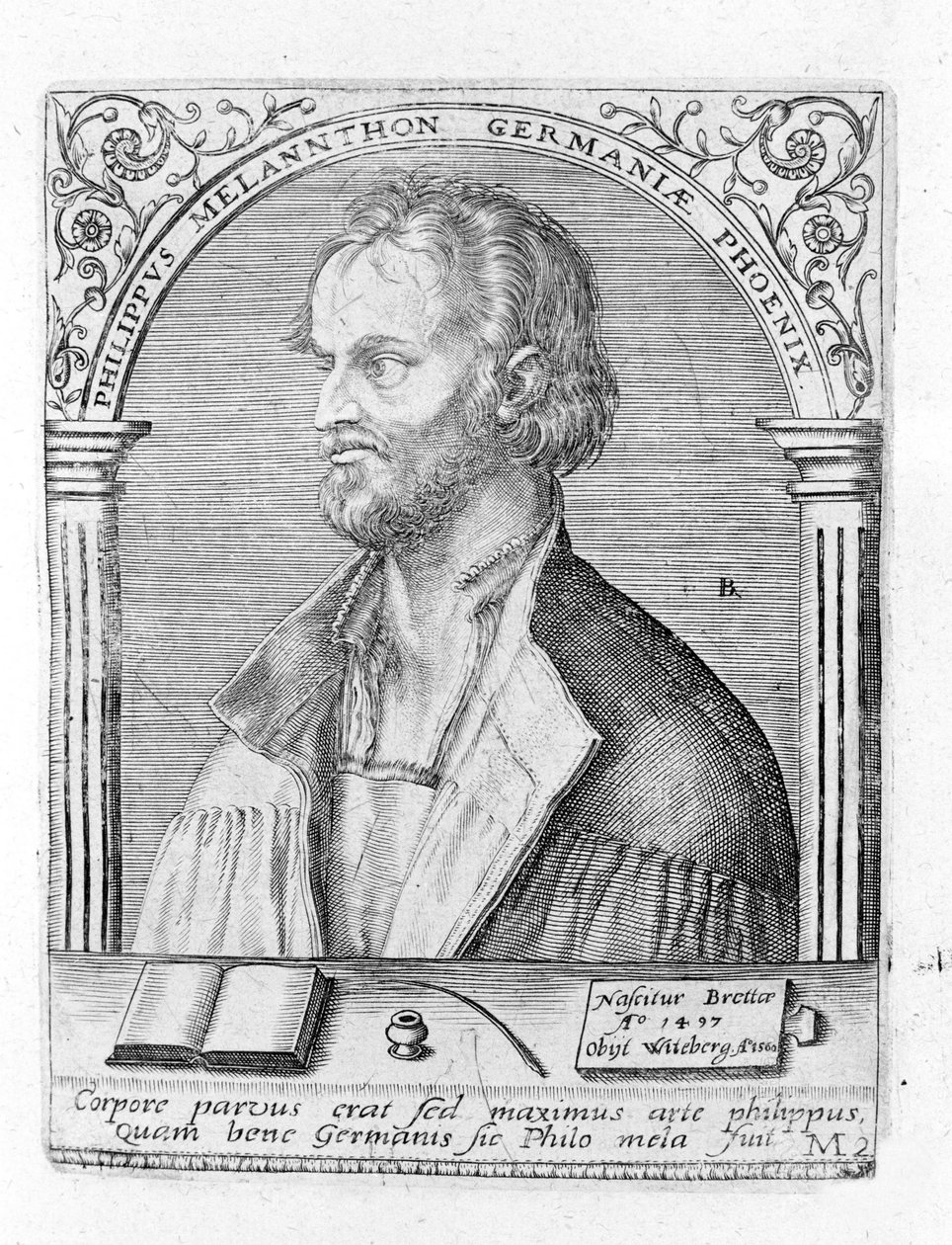Portrait de Philipp Melanchton (Melanchthon) (1497 - 1560), réformateur religieux allemand. Gravure. - Unknown artist