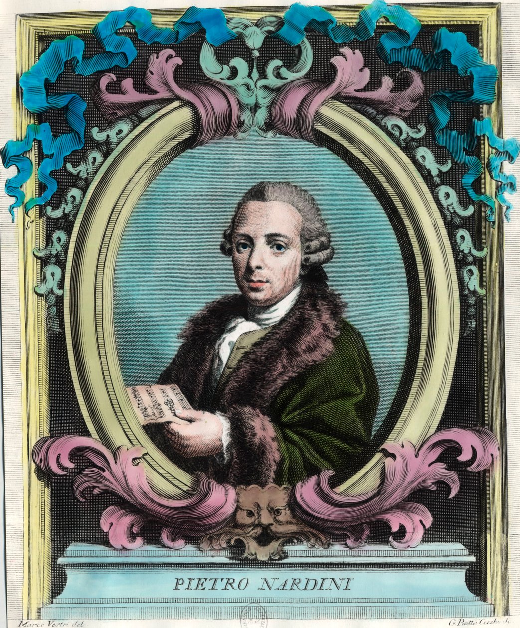 Portrait de Pietro Nardini (1722 - 1793), violoniste et compositeur italien. Gravure du XVIIIe siècle. Collection privée. - Unknown artist