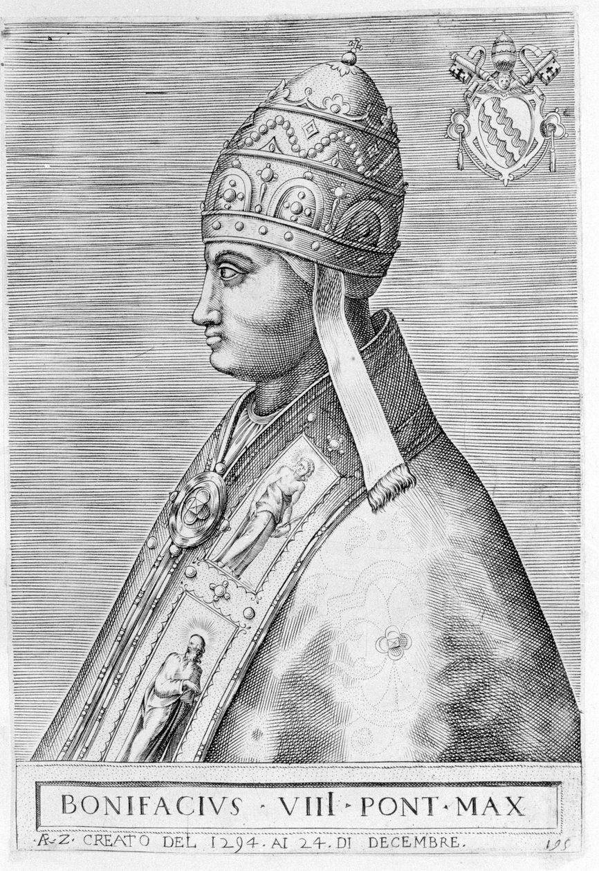 Portrait du pape Boniface VIII (Benedetto Caetani dit Bonifacio VIII) - Unknown artist