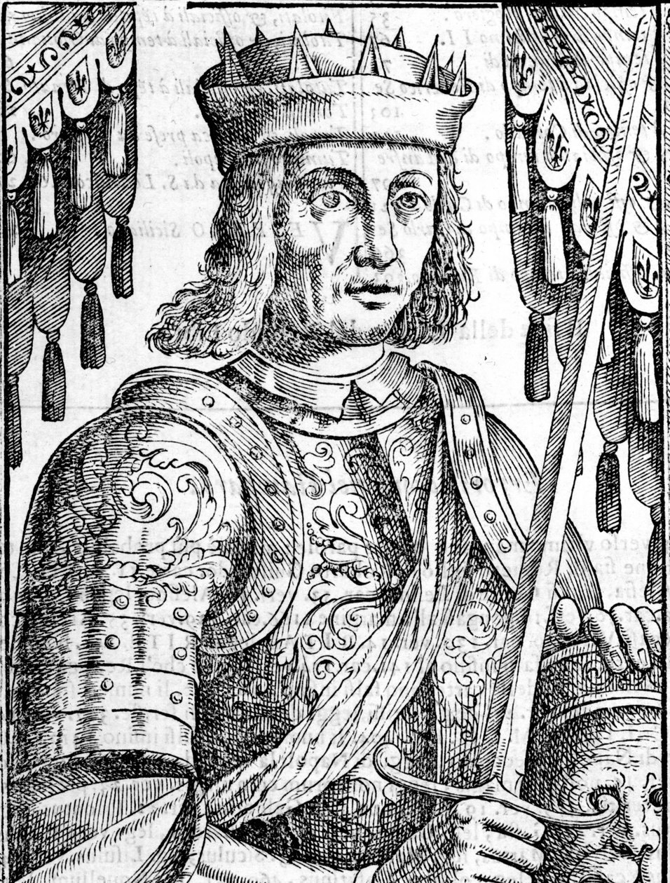 Portrait de Roger II de Hauteville (Ruggero Altavilla) (1097-1154), fondateur de la monarchie de Sicile. Xylographie du XVIe siècle - Unknown artist