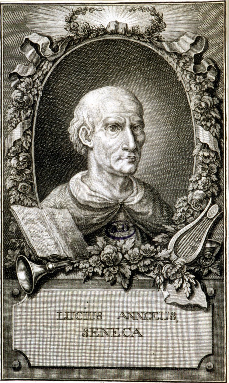 Portrait de Sénèque (4-65). Gravure de 1794. Coll Maciet, Bibliothèque des Arts décoratifs, Paris. - Unknown artist