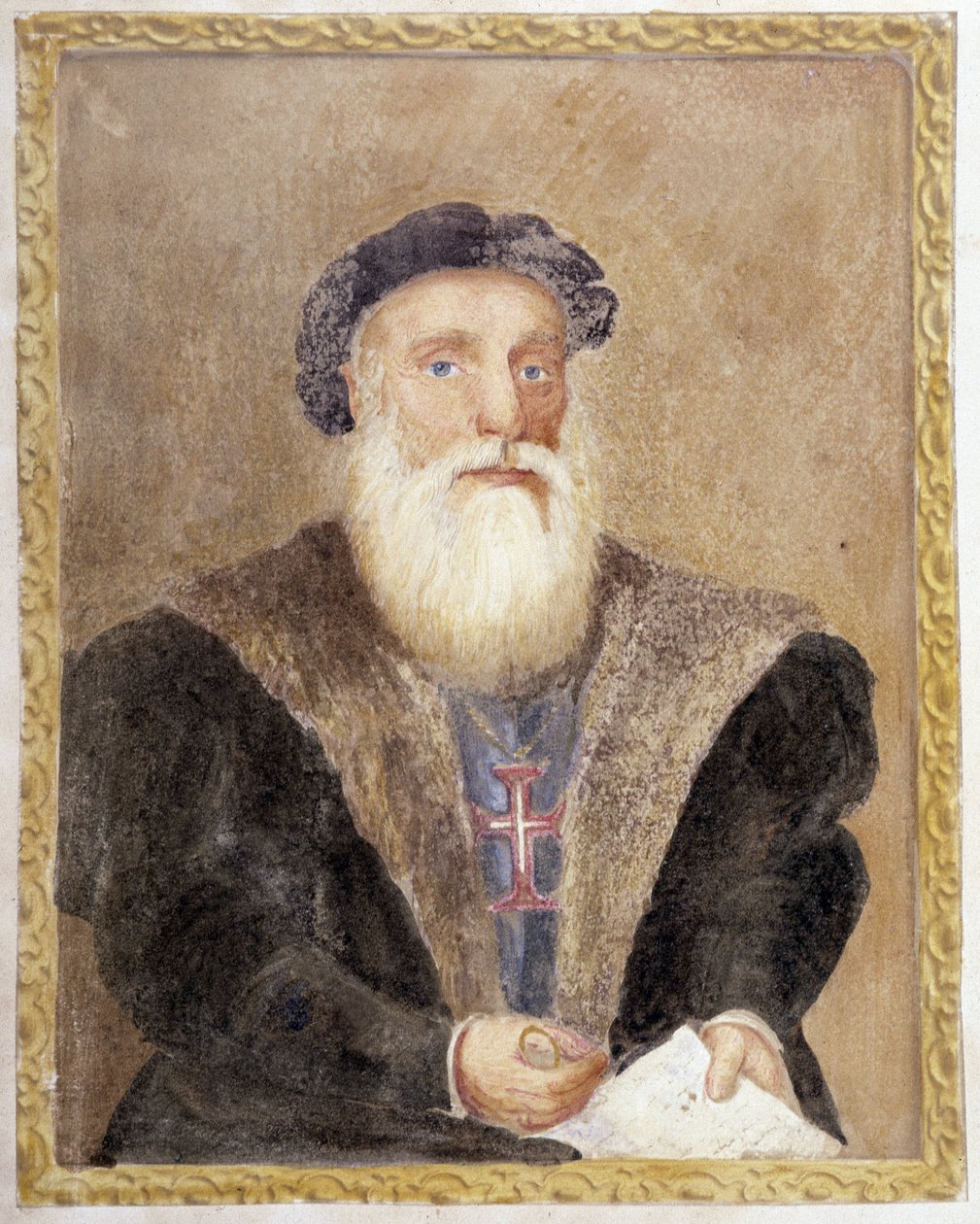 Portrait de Vasco de Gama - dans "The Life of Prince Henri of Portugal surnamed the Navigator" par Richard Henri Major - Unknown artist