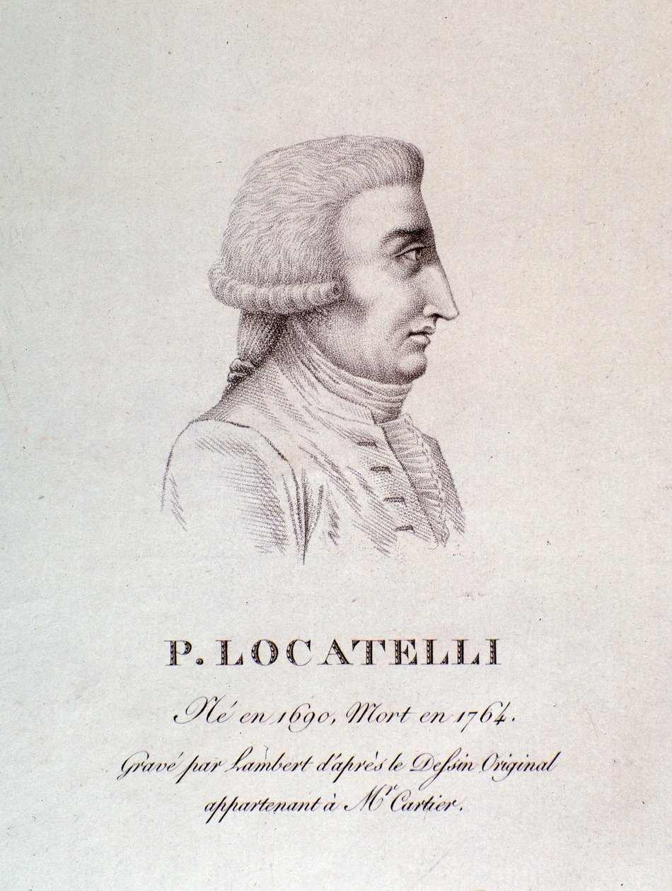 Portrait du violoniste et compositeur italien Pietro Locatelli (1695-1762) Gravure. XVIIIe siècle. Bologne, civico museo musico - Unknown artist