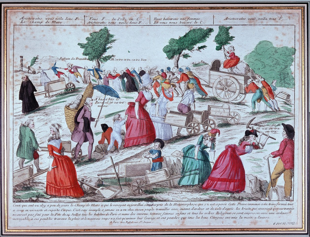 Préparation au Champ de Mars de la fête du 14 juillet - gravure - Unknown artist