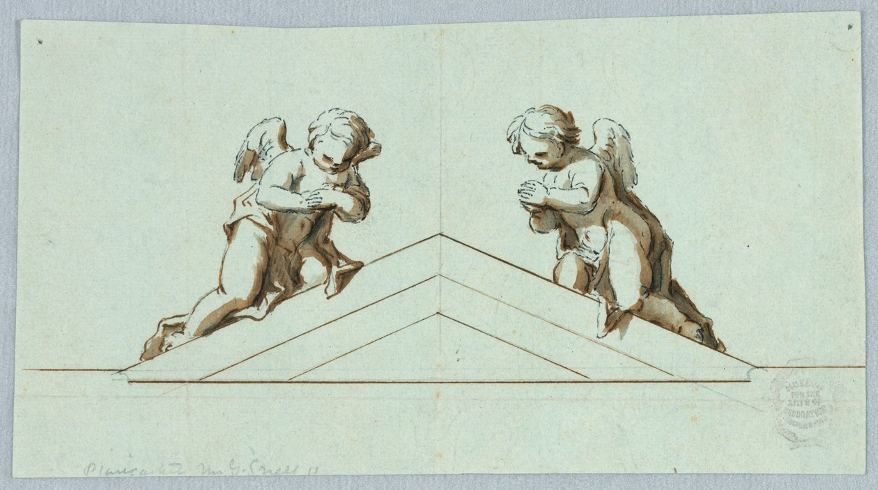 Projet pour un autel avec anges et fronton - Unknown artist