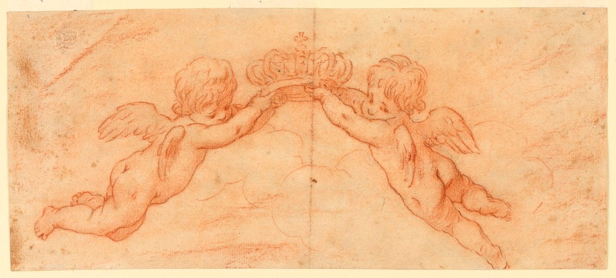 Putti avec couronne - Unknown artist