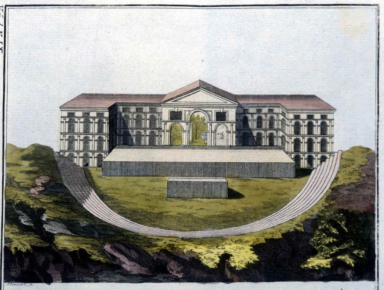 Reconstruction du Théâtre Grec de Bacchus à Athènes. - dans "Le costume ancien et moderne" par Ferrario, éd. Milan - Unknown artist