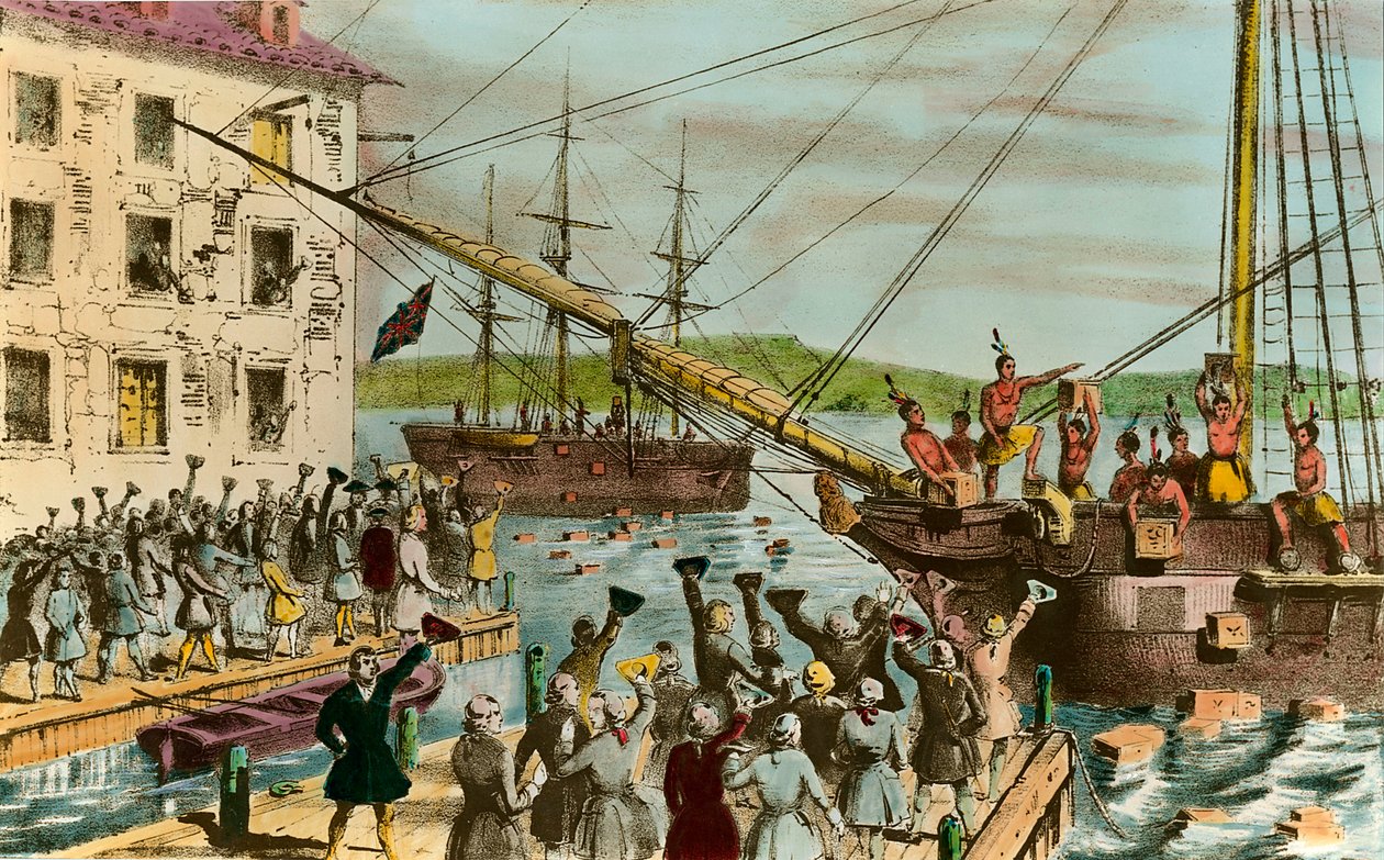 Représentation de la Boston Tea Party - Unknown artist