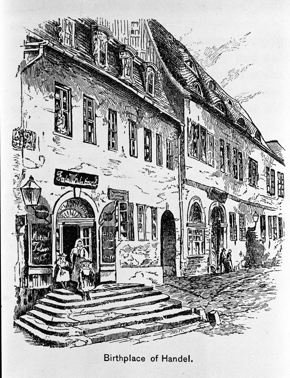Représentation de la maison où est né George Frederick Handel (Georg Friedrich Handel) - Unknown artist