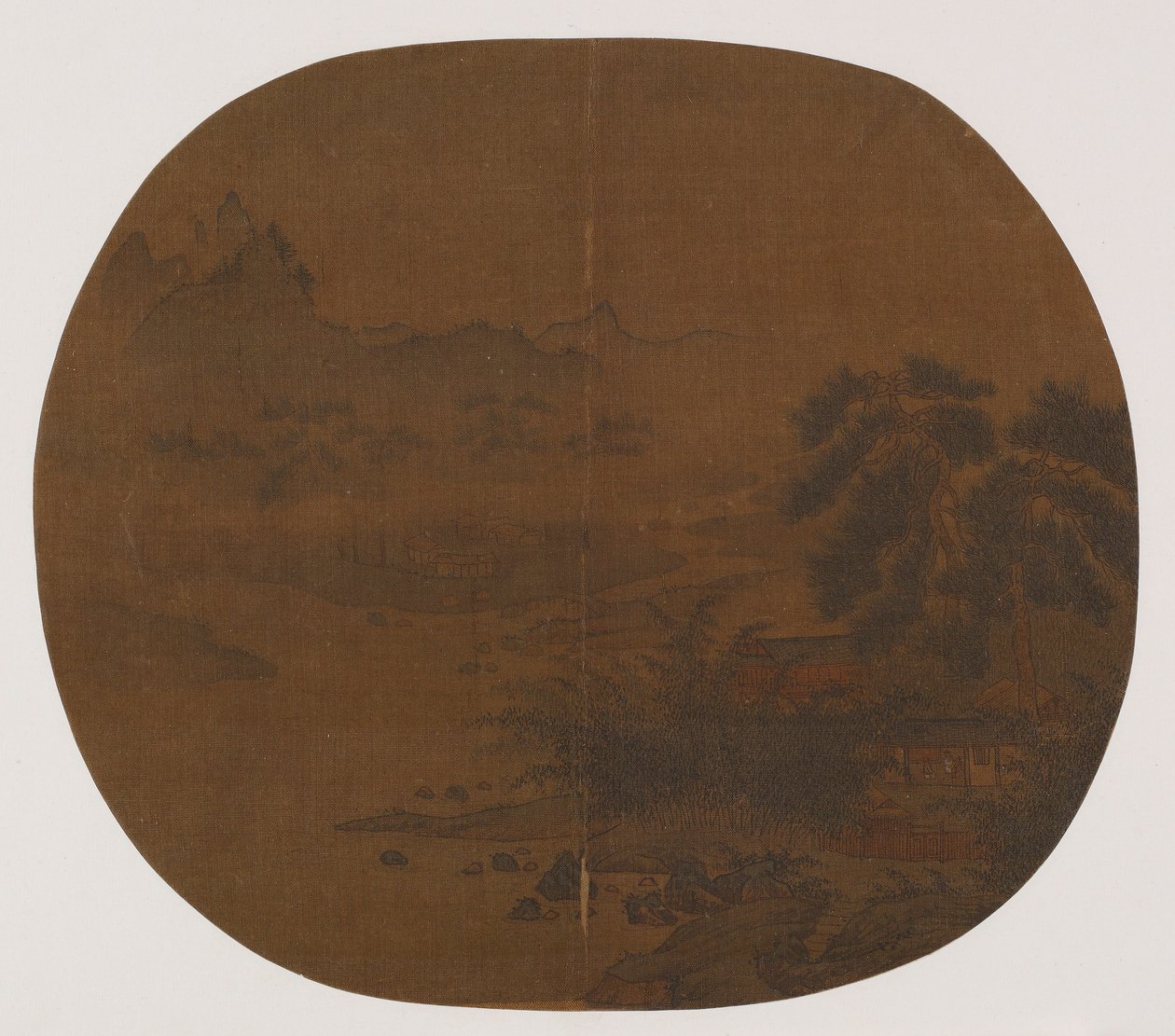 Habitation au bord de la rivière parmi les pins et les bambous - Unknown artist