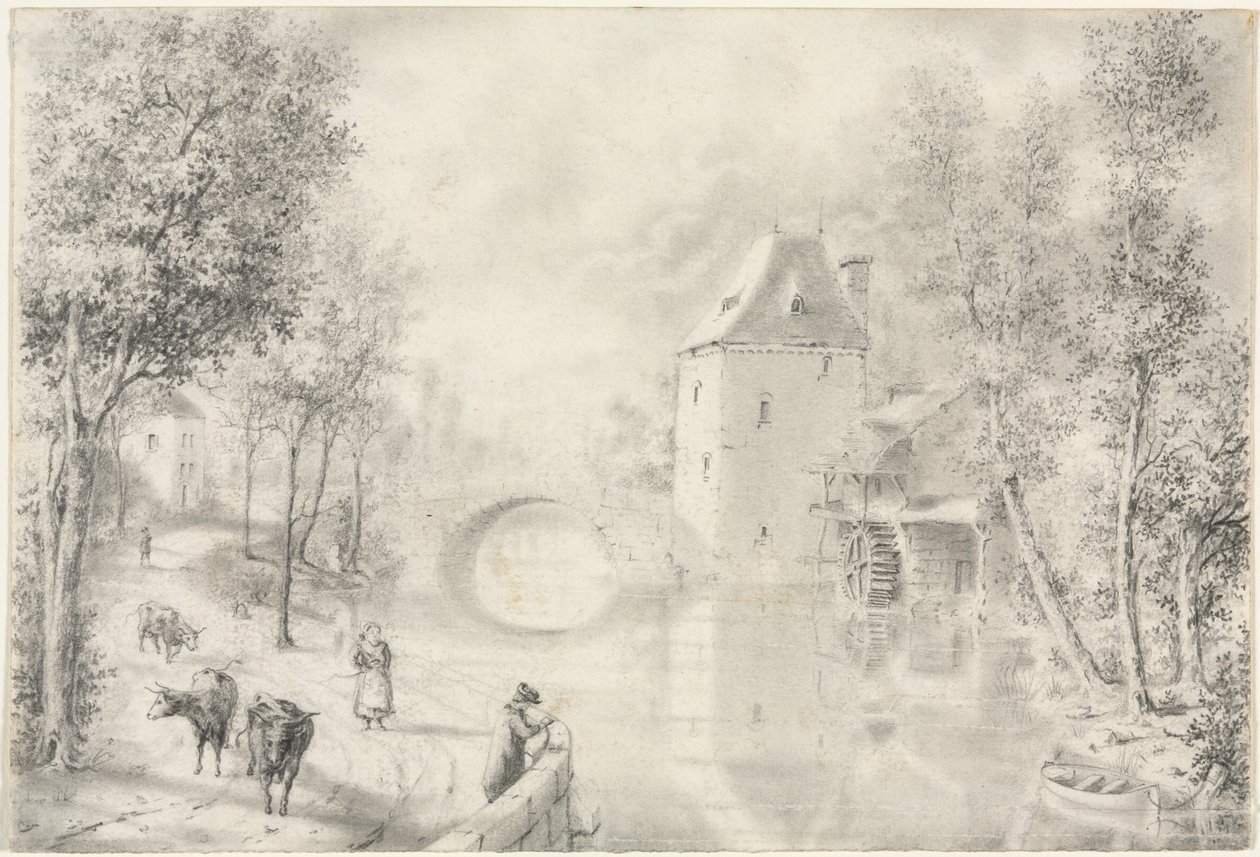 Route près du vieux pont - Unknown artist
