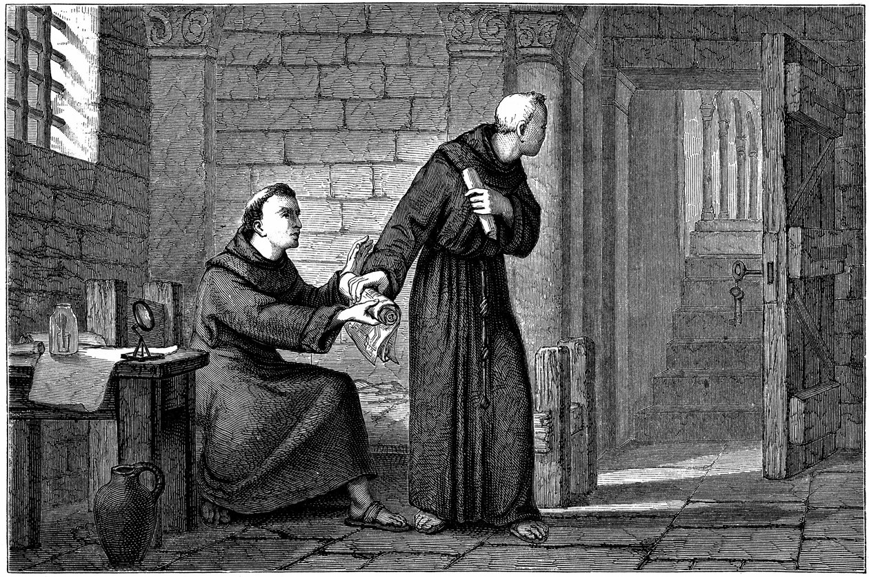 Roger Bacon dans sa cellule à Paris - Unknown artist